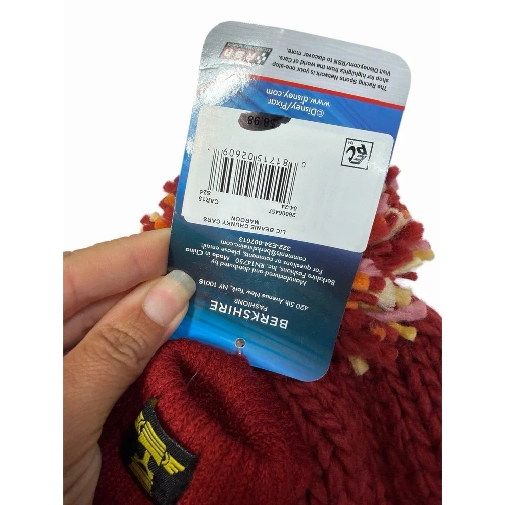 disney cars boys knit winter hat beanie with mittens size 2T - 5T toddler